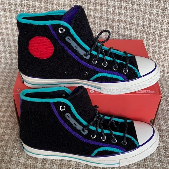 Converse Chuck 70 Hi Black/Court Purple/Egret Men’s - Picture 3 of 16